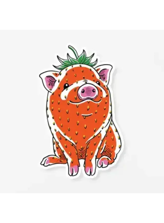 Strawberry Pig Sticker