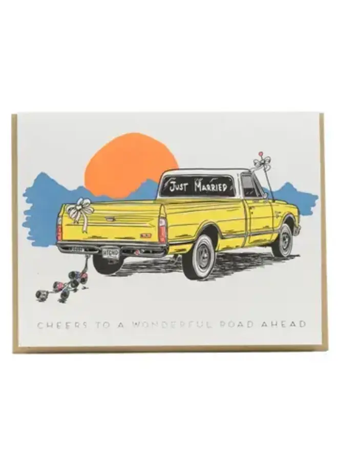 Wedding Truck Sunset Card