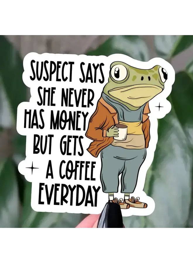 Suspect Challenge Frog Coffee Sticker