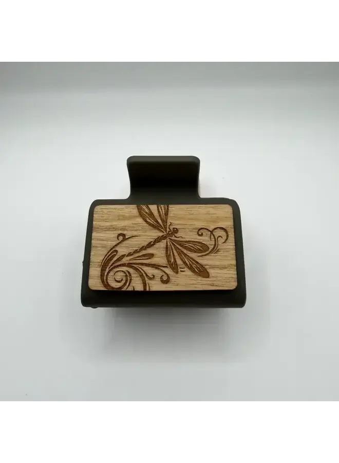Dragonfly Wood Hair Clip Small