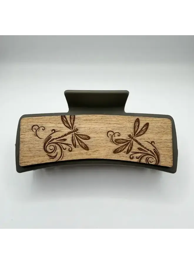 Dragonfly Wood Hair Clip Large