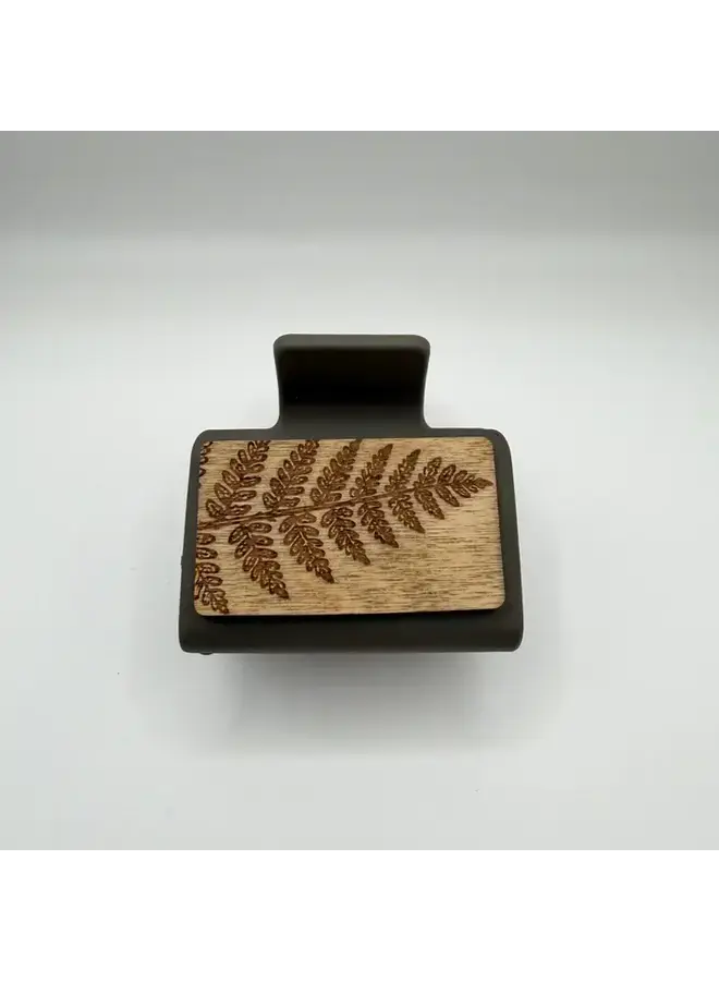 Fern Wood Hair Clip Small