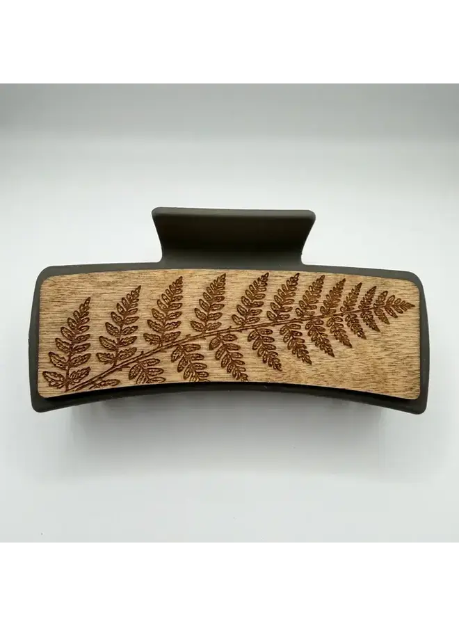 Fern Wood Hair Clip Large