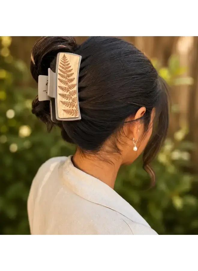 Fern Wood Hair Clip Large