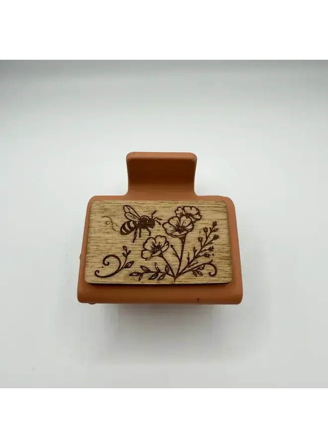 Honeybee Wood Hair Clip Small