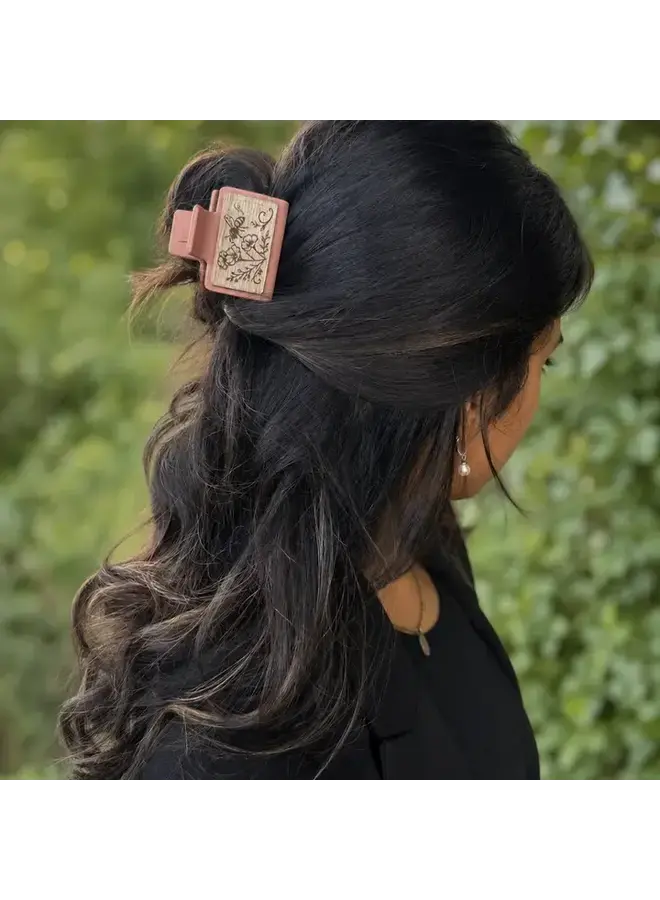Honeybee Wood Hair Clip Small
