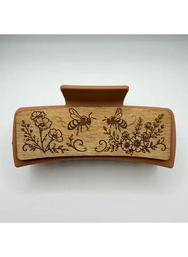 Honeybee Wood Hair Clip Large