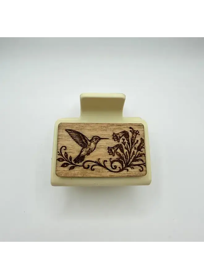 Hummingbird Wood Hair Clip Small