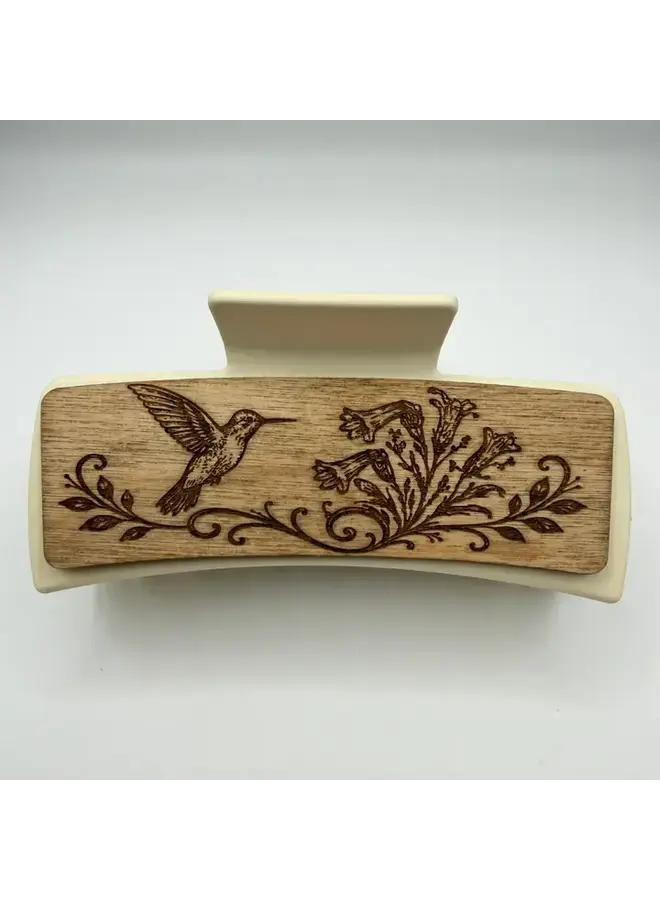 Hummingbird Wood Hair Clip Large