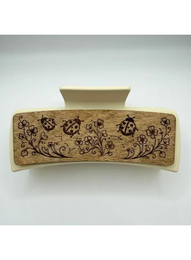 Ladybug Wood Hair Clip Large
