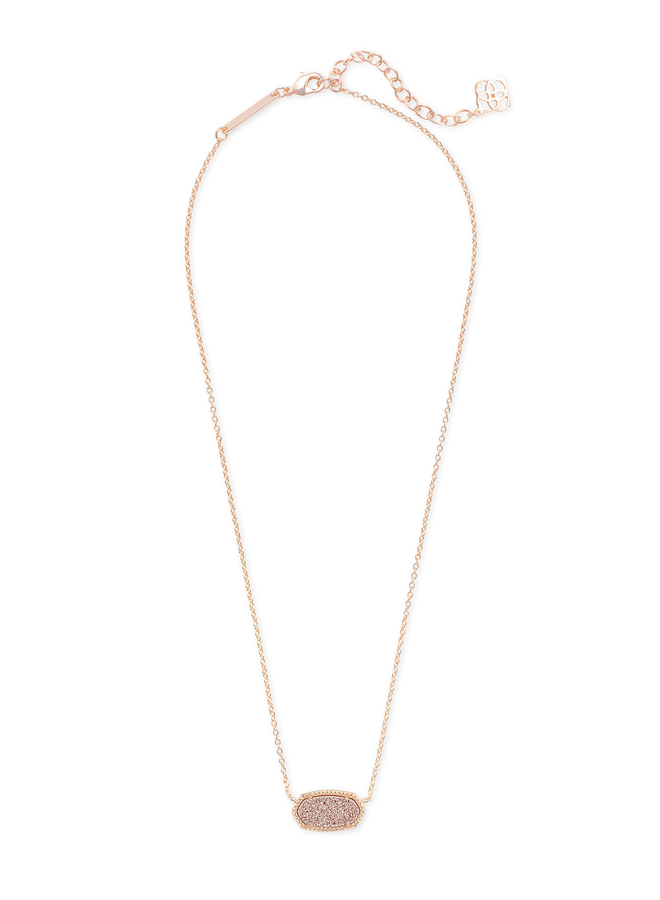 Elisa Rose Gold Pendant Necklace in Rose Gold Drusy