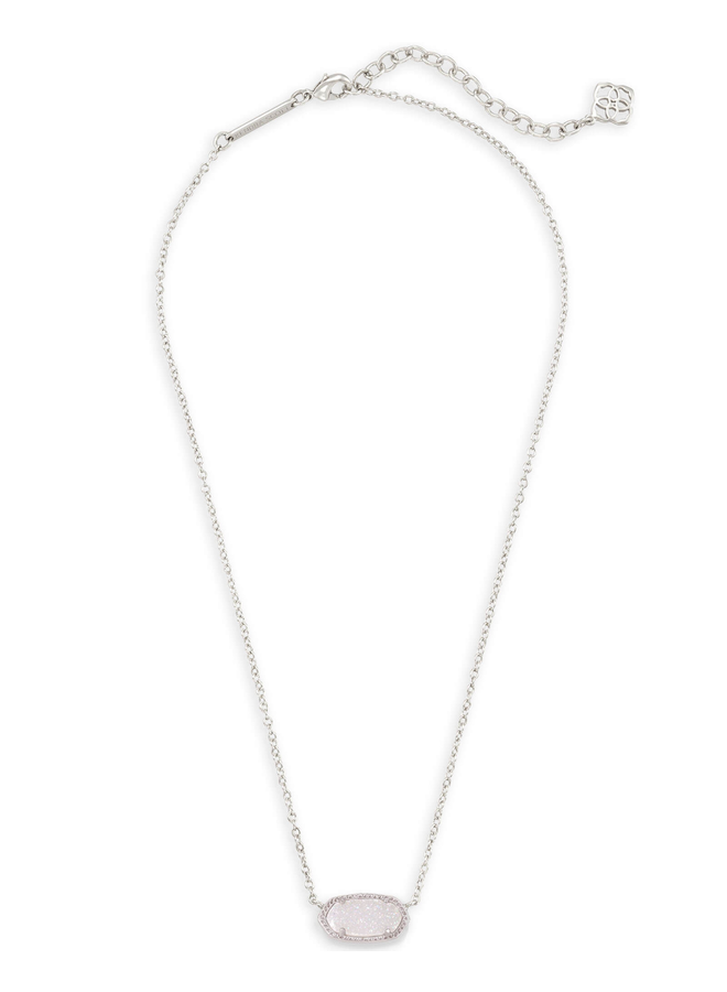 Elisa Necklace- Rhodium Drusy Collection