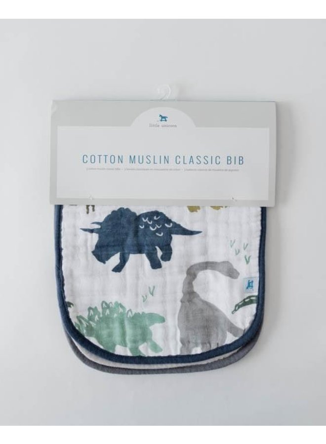 Cotton Muslin Classic Bibs - 3 Pack, Snuggle Bugz