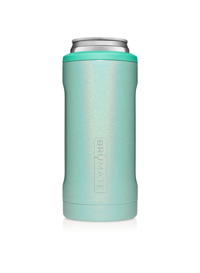 Brumate Hopsulator Slim Can Cooler in Glitter Aqua