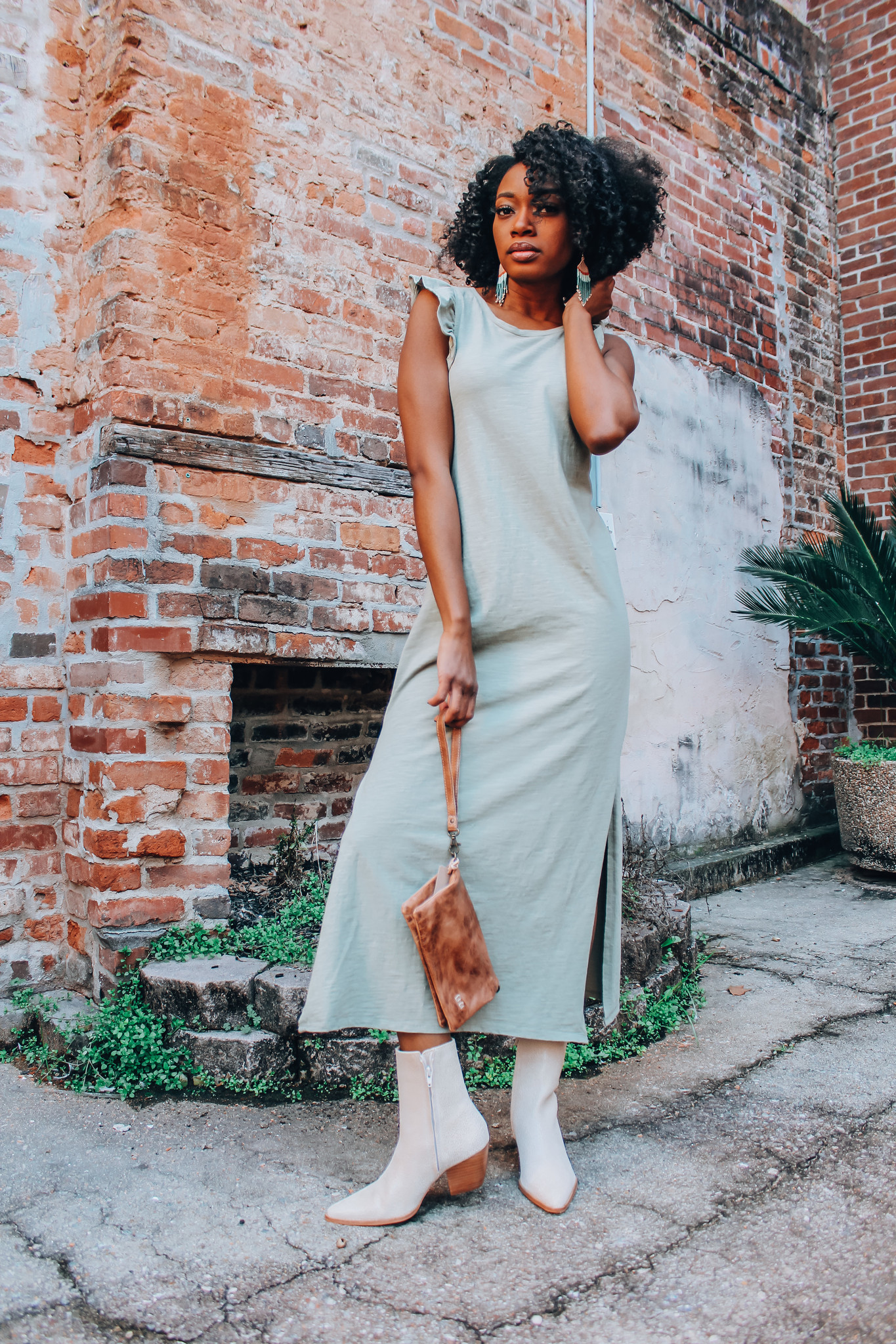 blakely slub ruffle dress