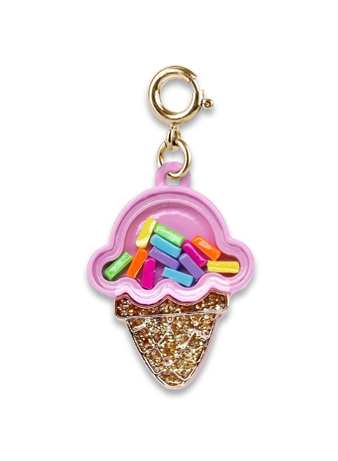 CHARM IT! Gold Ice Cream Cone Shaker Charm