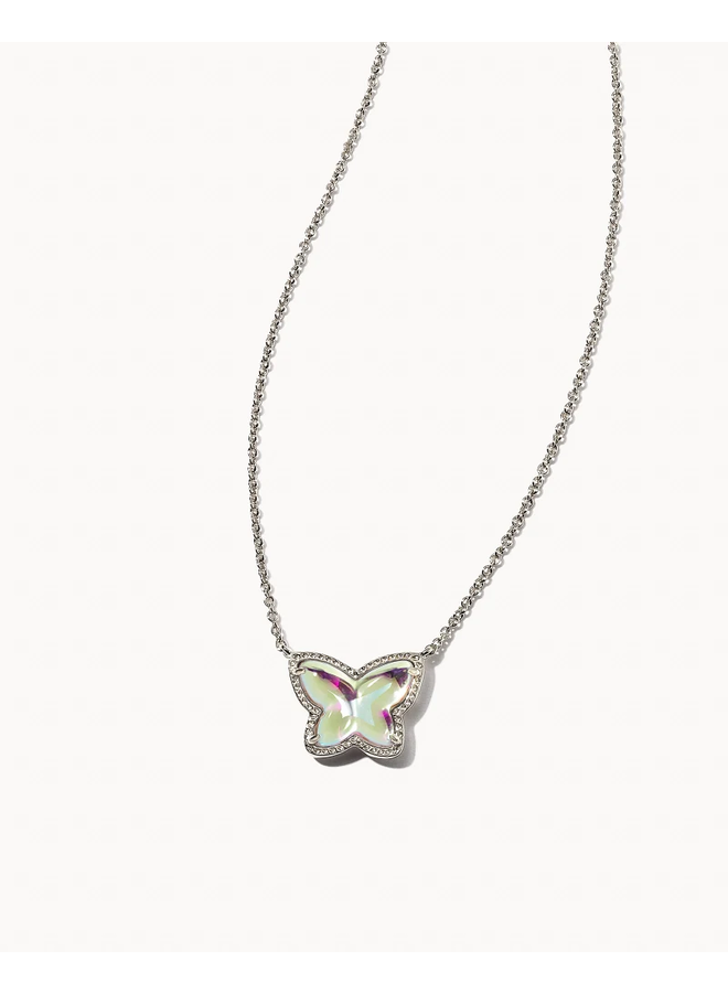 Lillia Butterfly Pendant Necklace Rhodium