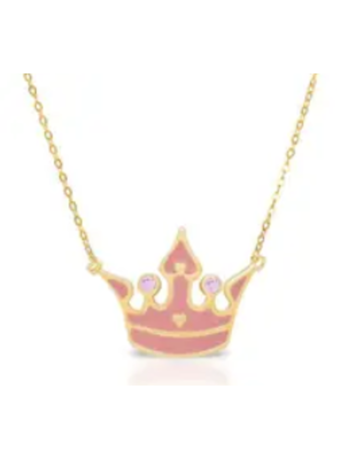 Pink Princess Crown Necklace