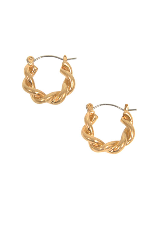 Gold Rope Small Hoop