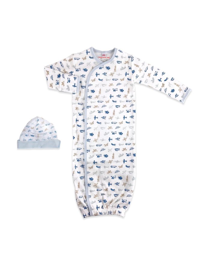 Airplanes Organic CottonMagnetic Gown Set