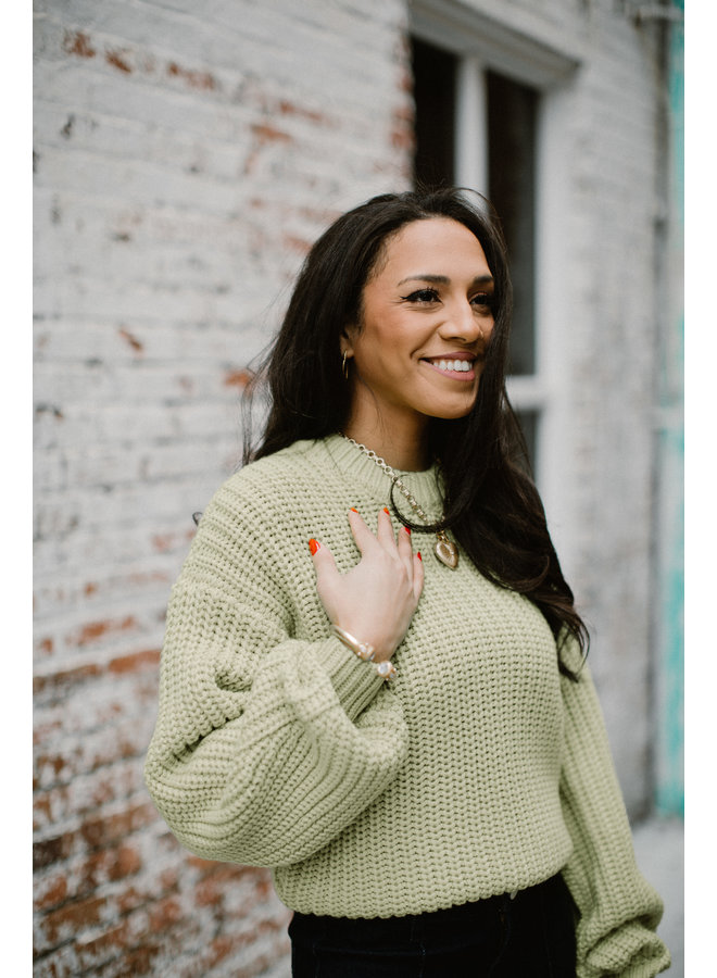 Bailey Lime Knit Sweater