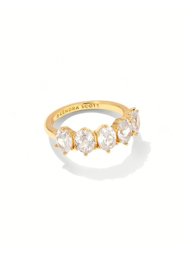 Cailin White CZ Band Ring Gold