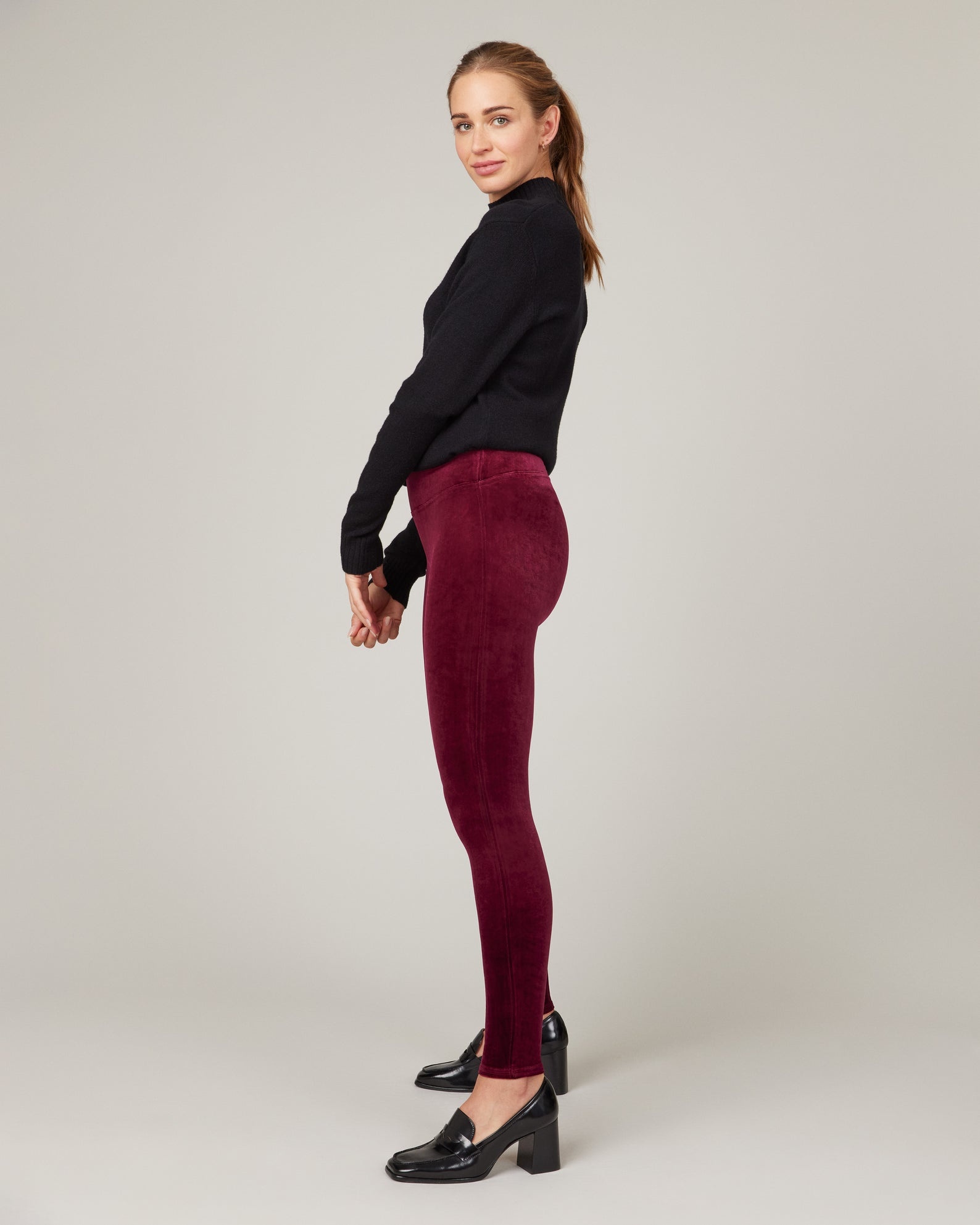 SPANX, Pants & Jumpsuits, Spanx Velvet Leggings In Color Rich Burgundy