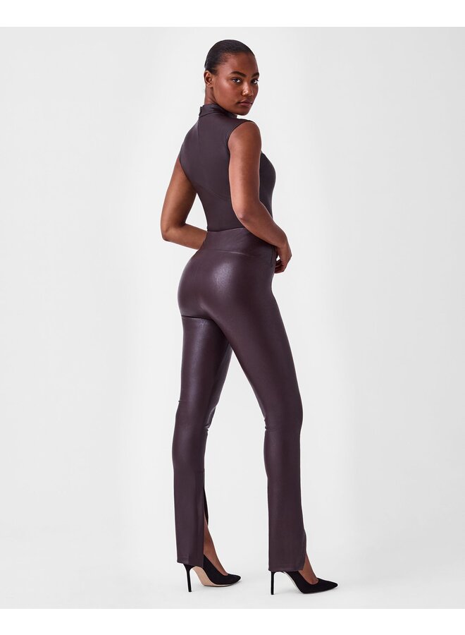 Leather-Like Front Slit Skinny - Uptown Exclusives