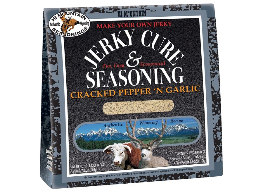 Hi Mtn Jerky Cure & Seasoning Cracked Pepper'n Garlic Mountain Man