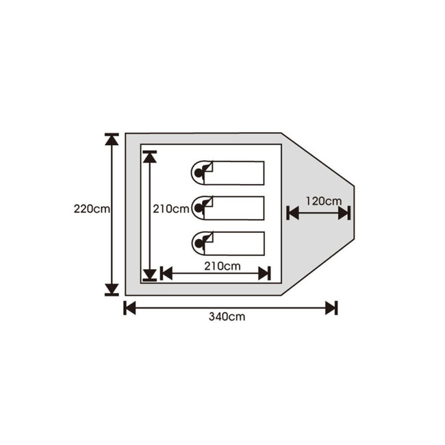 Hotcore Hotcore Discovery 3 Tent Green