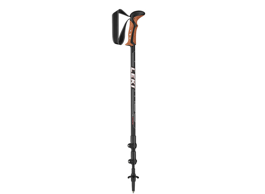 Leki Khumbu Women / Men Trekking Pole  110-145 cm Long Black-Anthracite-White-Red