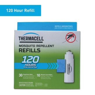 Thermacell Mosquito Repeller Refill 120-Hour Mega Pack (30 Repellent Mats and 10 Butane Cartridges)