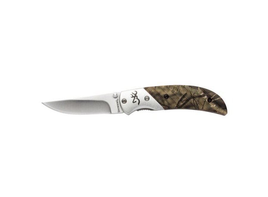 Browning 3225672 Prism II 2.5" 440A Stainless Steel Clip Point Aluminum Mossy Oak Break-up Country