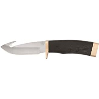 Buck Buck 691 Zipper-R Fixed Blade Hunting Knife 4.125" 420HC Stainless Steel Drop Point Gut Hook Blade Rubber Handle Black with Nylon Sheath