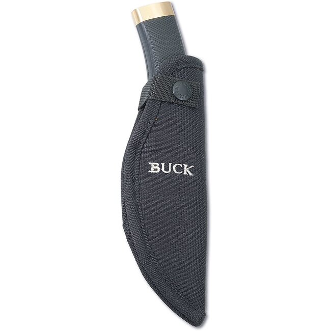 Buck Buck 691 Zipper-R Fixed Blade Hunting Knife 4.125" 420HC Stainless Steel Drop Point Gut Hook Blade Rubber Handle Black with Nylon Sheath