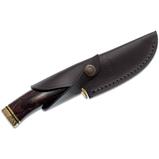 Buck Buck 192BRS Vanguard Fixed 4.25" Blade, Heritage Walnut Handles, Leather Sheath - 2584