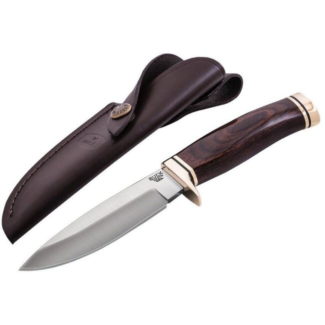 Buck Buck 192BRS Vanguard Fixed 4.25" Blade, Heritage Walnut Handles, Leather Sheath - 2584