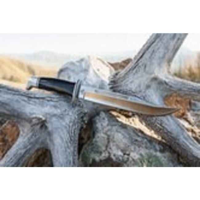 Buck Buck Knives 120 General 0120BKS - 7.375" Plain Edge 420HC Blade - Black Phenolic Handle - Black Leather Sheath