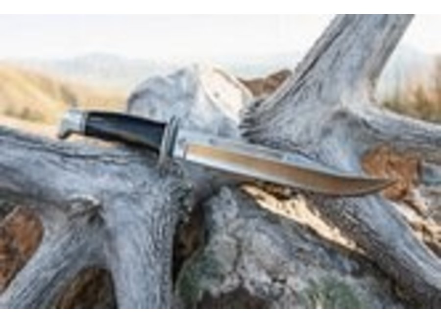 Buck Knives 120 General 0120BKS - 7.375" Plain Edge 420HC Blade - Black Phenolic Handle - Black Leather Sheath