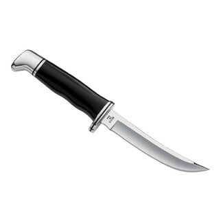 Buck Buck Knives 118 Personal 118BKS - 4.5" Plain Edge 420HC Blade - Black Phenolic Handle w/Aluminum Guard & Pommel - Black Leather Sheath