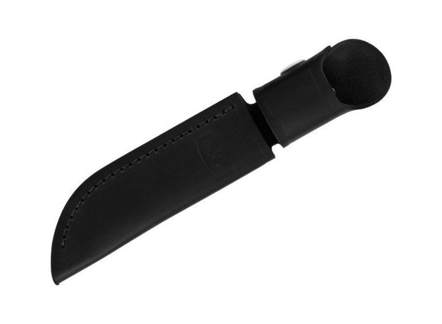 Buck Knives 118 Personal 118BKS - 4.5" Plain Edge 420HC Blade - Black Phenolic Handle w/Aluminum Guard & Pommel - Black Leather Sheath