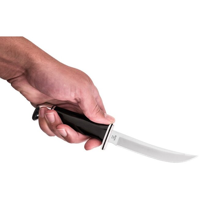 Buck Buck Knives 118 Personal 118BKS - 4.5" Plain Edge 420HC Blade - Black Phenolic Handle w/Aluminum Guard & Pommel - Black Leather Sheath