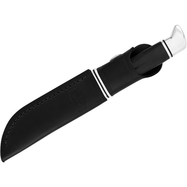 Buck Buck Knives 118 Personal 118BKS - 4.5" Plain Edge 420HC Blade - Black Phenolic Handle w/Aluminum Guard & Pommel - Black Leather Sheath
