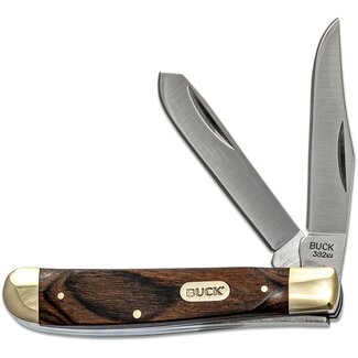 Buck Buck 382 Trapper Two Blade Pocket Knife 3-1/2" Closed, Woodgrain Handles (0382BRW) - 5840