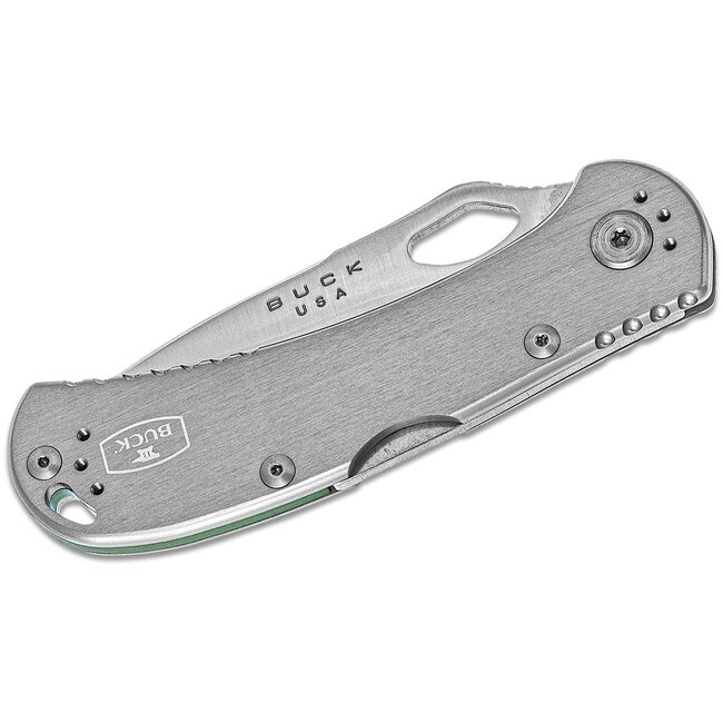 Buck Buck 722 SpitFire Folding Knife 3-1/4" Plain Blade, Gray Aluminum Handle