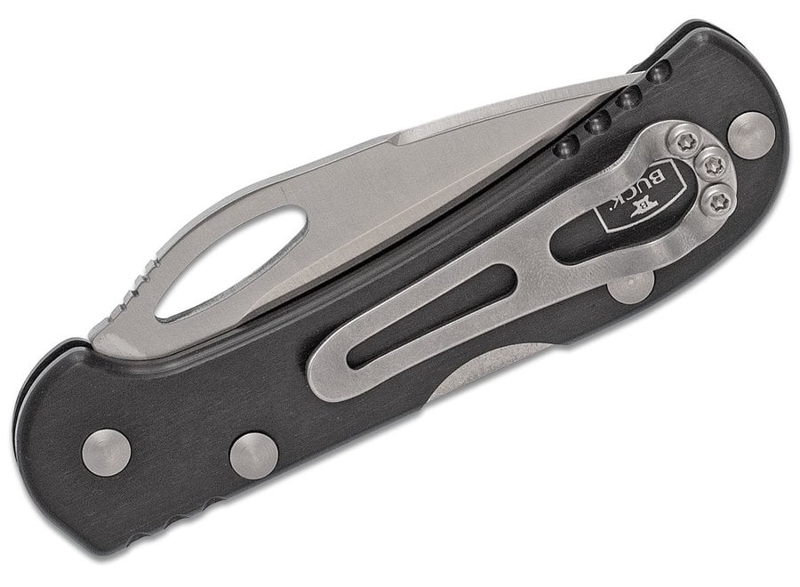 Buck 726 Mini SpitFire Folding Knife 2.75" Satin Plain Blade, Black Anodized Aluminum Handles