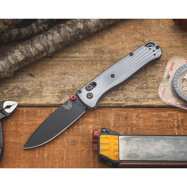 Benchmade Bugout 535BK-4 M390 Black DLC Plain Blade, Machined Aluminum Handles