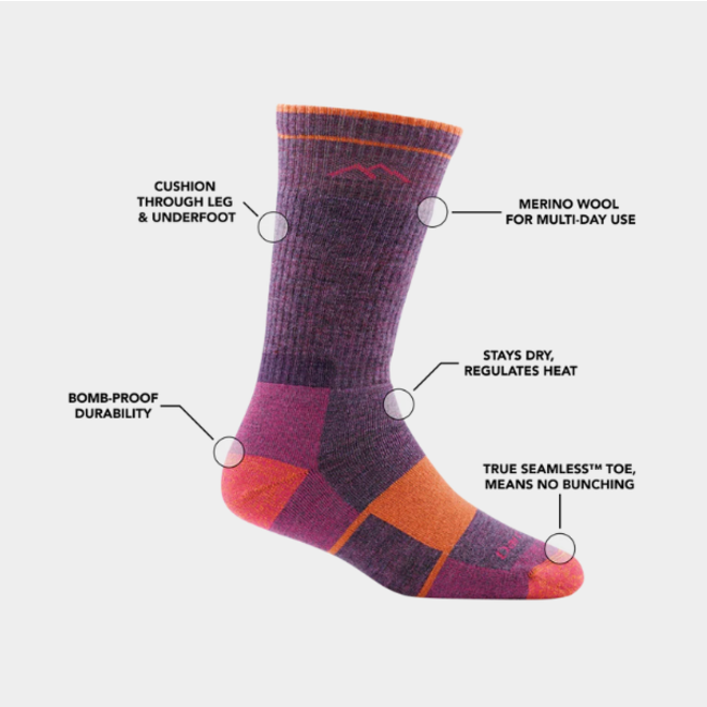 Darn Tough Darn Tough 1908 Women's HIKE/TREK - Boot Sock, Eclipse