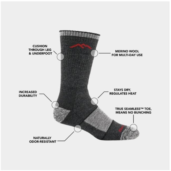 Darn Tough Darn Tough 1403 HIKE/TREK - Boot Sock, Charcoal