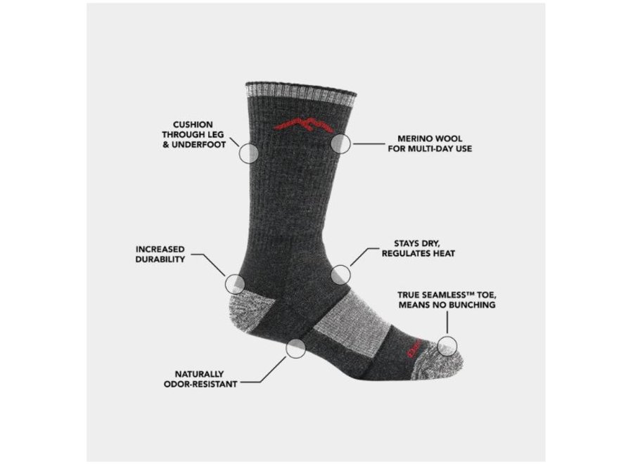 Darn Tough 1403 HIKE/TREK - Boot Sock, Charcoal